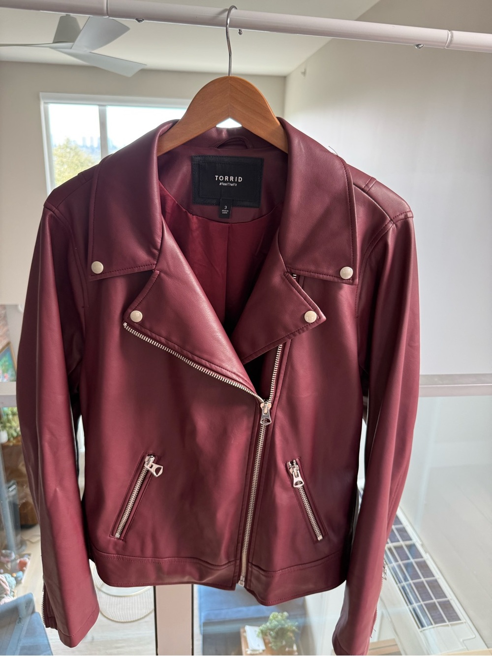 torrid Burgundy Faux Leather Moto Jacket